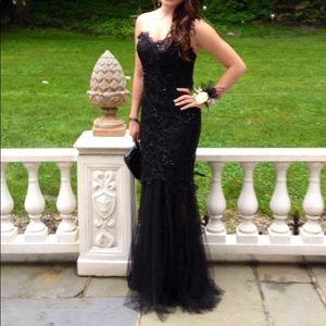 Black Mermaid Lace Prom, Wedding Guest, Bridesmaids Dress
